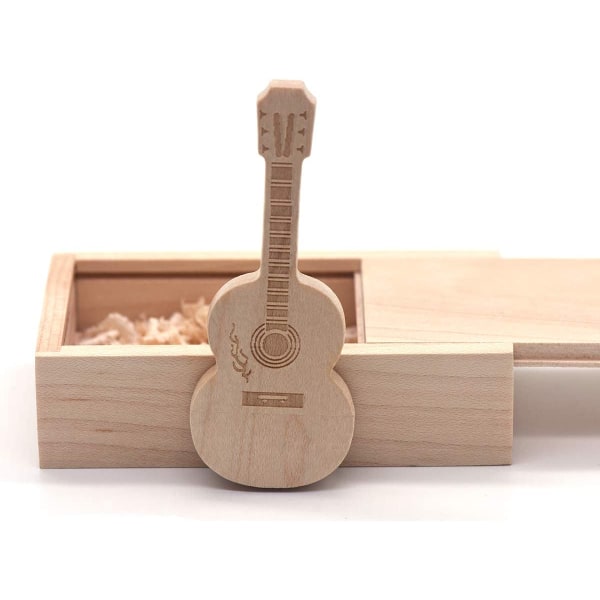 Maple Wood Guitar USB -minne Memory Stick trätumme
