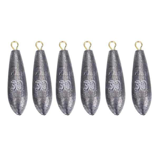 6 stk Nye Fiskevekter Sinker Vannfallsform Støping Fiskeutstyr (30g)