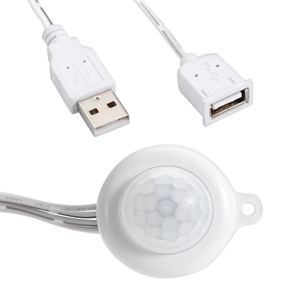 Tålig plastdesign, Mini PIR-rörelsesensor för LED-strip ljusströmbrytare, Infraröd rörelsedetektor med automatisk fördröjning och justerbar tidsinställning
