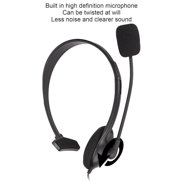 S480 Telefon Headset 3,5 mm Stik Støjreduktion Justerbar Enkelt Øre Kundeservice Headset til Computere Sort