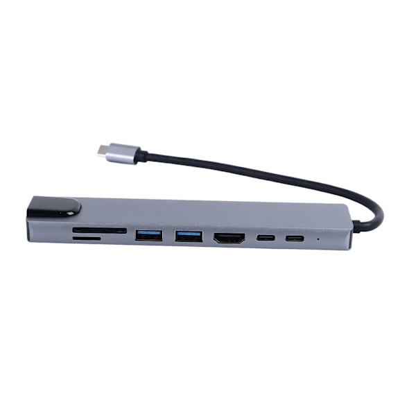 Tyyppi C -keskitin 8 porttia, nopea 4K UHD RJ45 -portti, sinkkiseos, plug and play, tyyppi C -telakka PC-kannettavalle puhelimelle