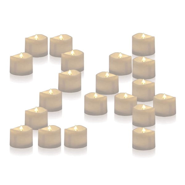 Paristokäyttöiset kynttilät, 24 LED-tealight, liekittömät kynttilät