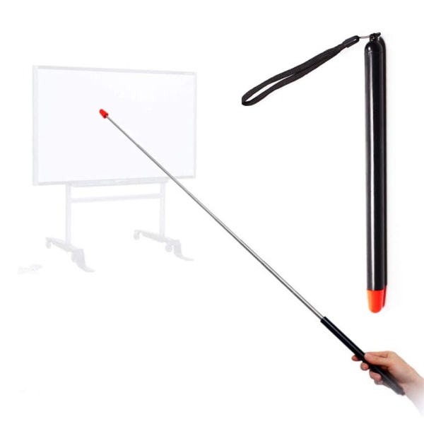 Teleskopisk lärarpekare, lärarpekare för klassrum, metallhandhållen utdragbar pekpinne förlängd längd 120 cm, handhållen presentatör whiteboardpekare (svart)