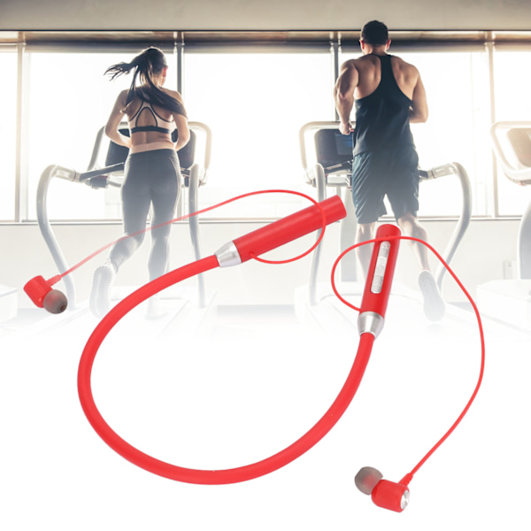 Trådløse Bluetooth 5.2 IPX5 vanntette stereo ergonomiske nakkebåndsøretelefoner med forbedret bass, røde