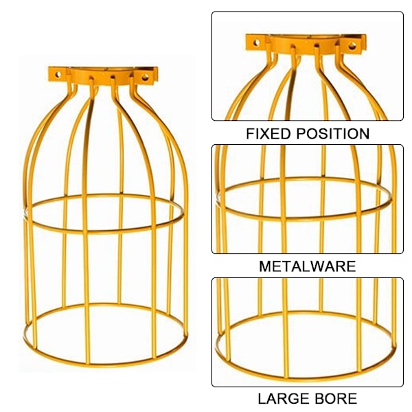 Jernkunst liten fuglebur lampeskjerm, retro jernkunst bordlampe la