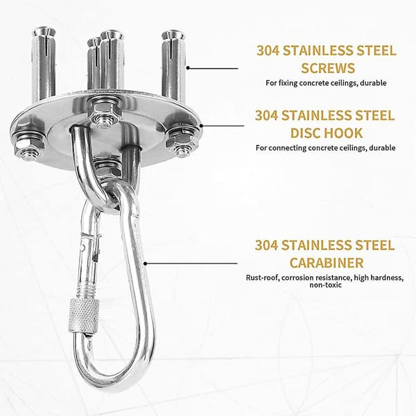 Ceiling Hook. Hammock Hooks Hammock Hanging Kit Stainless Steel Heavy Duty[TT]