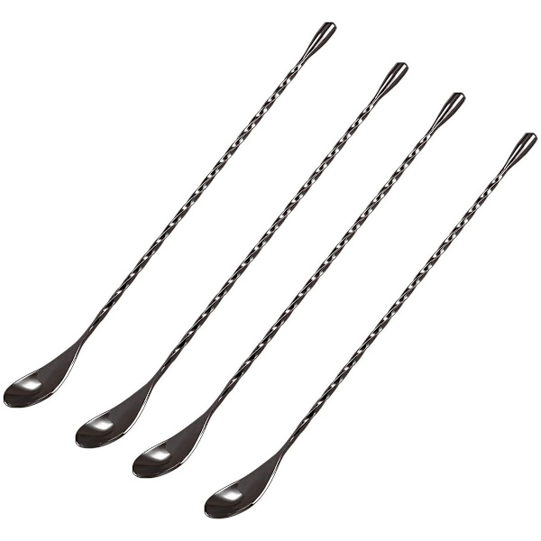 Lang håndtag rustfrit stål spiral cocktail ske, fint gevind