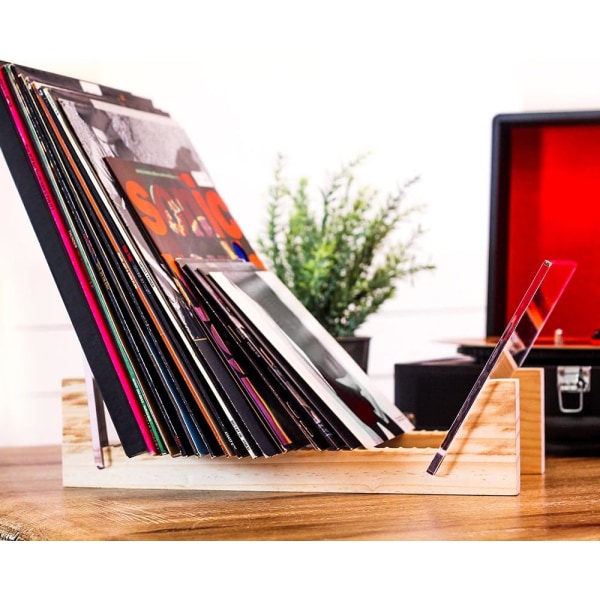 Vinyl LP-skivförvaringshållare - Staplar upp till 50 album, 7 eller 12