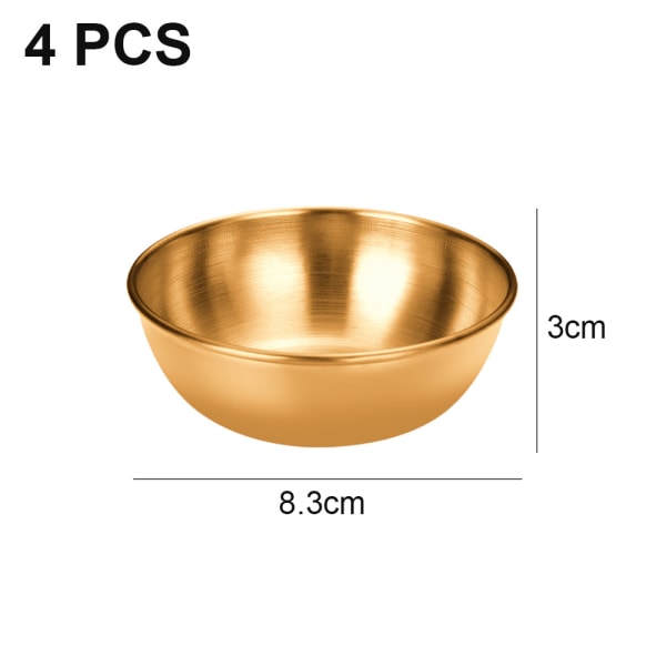 4 stk rustfrie stålsausskåler runde krydderskåler