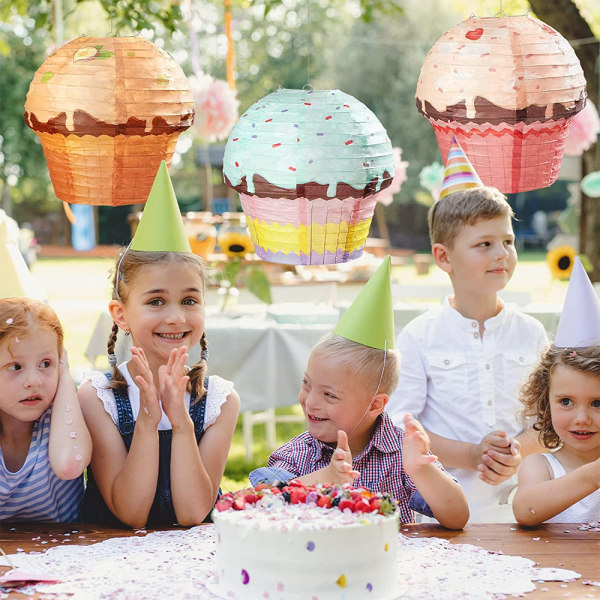 3D cupcake papirlykter, julepynt