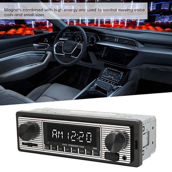 Auton stereovastaanotin, multimediasoitin, 92dB, 4 ohmia, 150‑20000Hz, kaukosäätimellä, universaali
