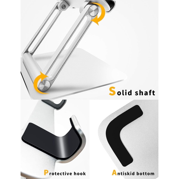 Tablet Stand, Multi-Angle Justerbar Tablet Holder til Skrivebord,