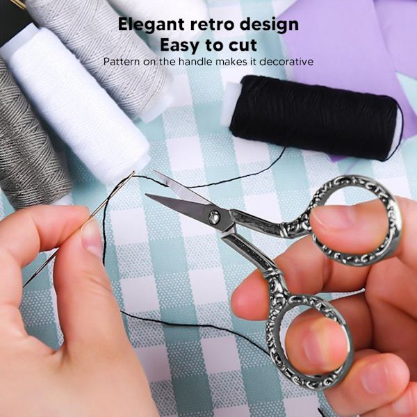 Broderisaks Retro Eksklusiv Rustfrit Stål Sy Saks med Skede Kæde til Håndarbejde Sølv