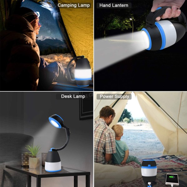 LED campinglykta, vattentät, uppladdningsbar sportlampa utomhus
