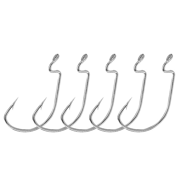 20PCS Offset Fiske krok Crank Worm Svart Nikkel Fiskeutstyr Verktøy 3/0