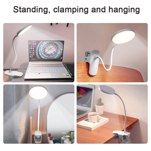 LED-bordlampe for barn med penneholder, skrivebordsleselys for Stu