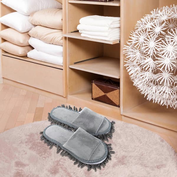 Mopping Slippers Moppe Sutsko Chenille Materiale Åben Tå Design Skridsikkerhed 1 Par