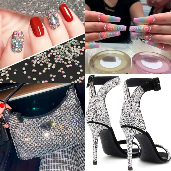 Flat Back Gems Crystal Rhinestones，för Nails Art Eye Makeup