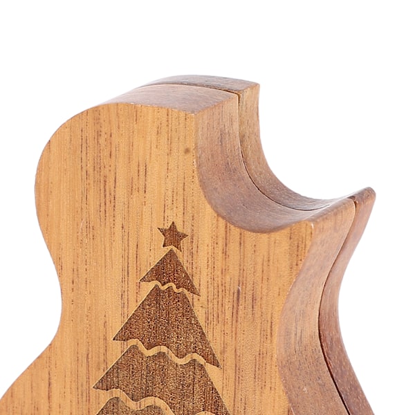 Gitarrplektrum Box Portabel Multifunktionell Gitarrformad Träplektrumhållare Fodral L827 Kaskad Julgran