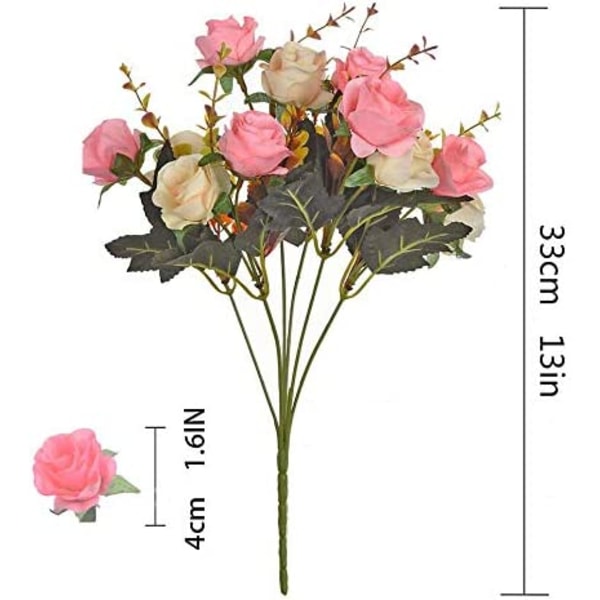 Konstgjorda rosor, 12 små rosor, plastsilkeblomma, lämplig
