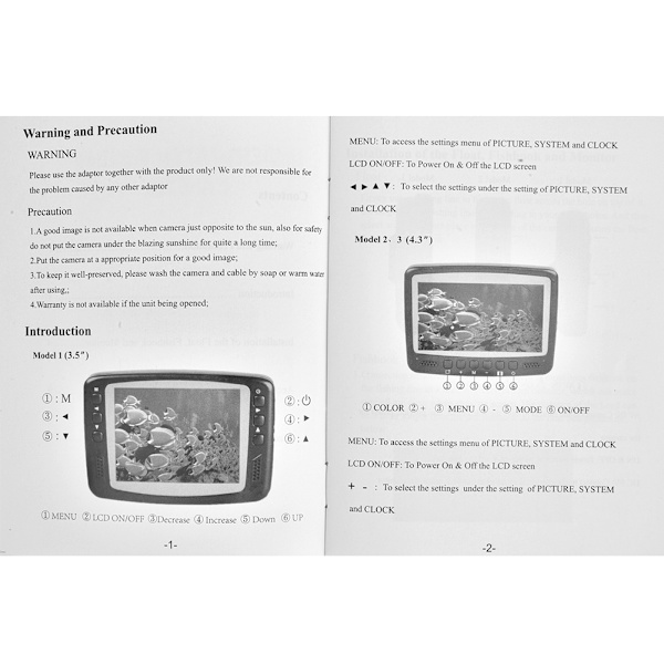 110-240V Undervannskamera med skjerm 15m 1000TVL Fiskefinder Fisking 4.3in LCD (EU-kontakt)