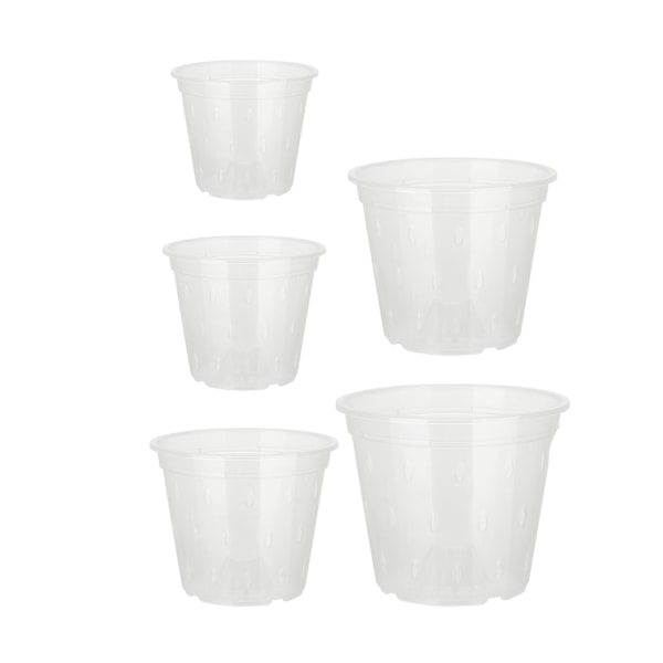 Garden Essential, Transparenta orkidékrukor med optimal dränering för friska rötter, Genomskinliga orkidékrukor för förbättrad rotobservation och