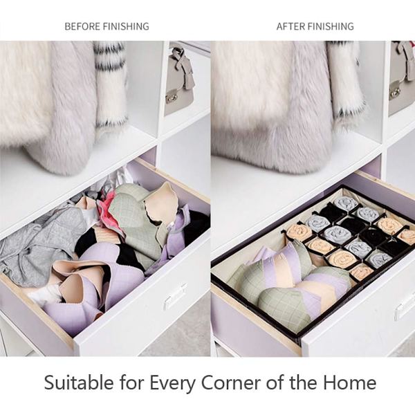 Underwear Organizer 17 Cell Foldable Sok og Undertøjsskuffe
