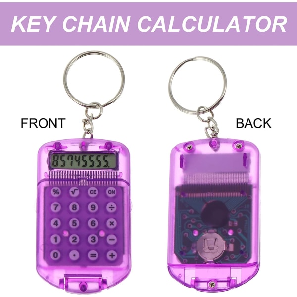 3st miniräknare nyckelring Bärbar elektronisk ficka