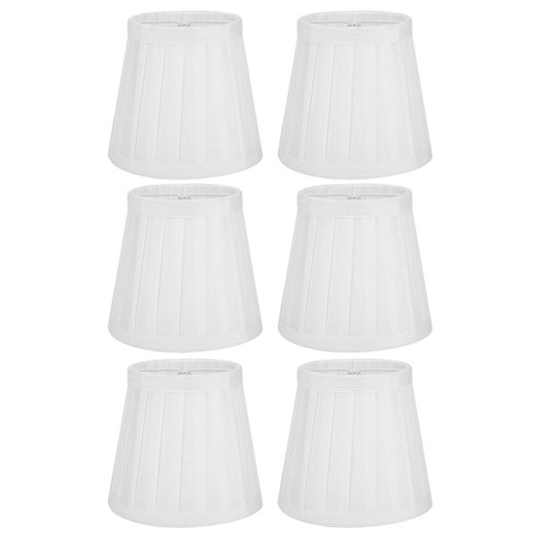 Set med sex clip-on lampskärmar, fint tygmaterial, ljusskydd för ergonomiskt designade lampor, premiumkvalitetsfäste säkerställer