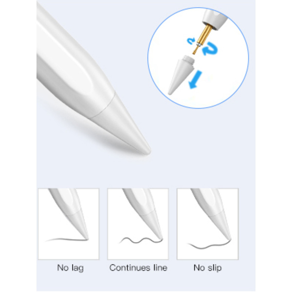 Stylus Pen kompatibel med Apple iPad (2018-2022), Palm Rejection & Tilting Detection, Active Pencil for iPad Air 5/4/3 Gen, iPad 9/8/7/6 Gen, iPad