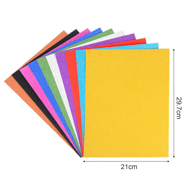Glitterpapper för pyssel, 56 ark färgglatt glitterpapper A4 20 färger 250g/m² glitterkartong för pyssel och design