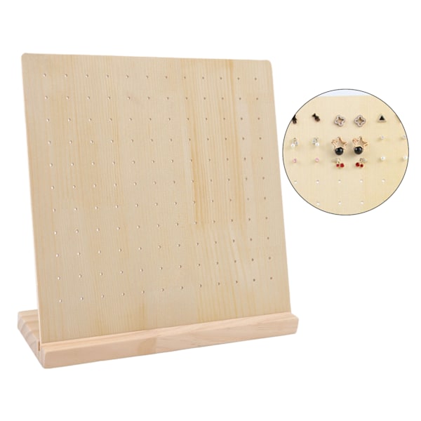 Ørestikker Display Pegboard Stor Kapacitet Holdbar Træ Smykke Display Ørestikker Display Board til Øreringe Smykker 66 Par