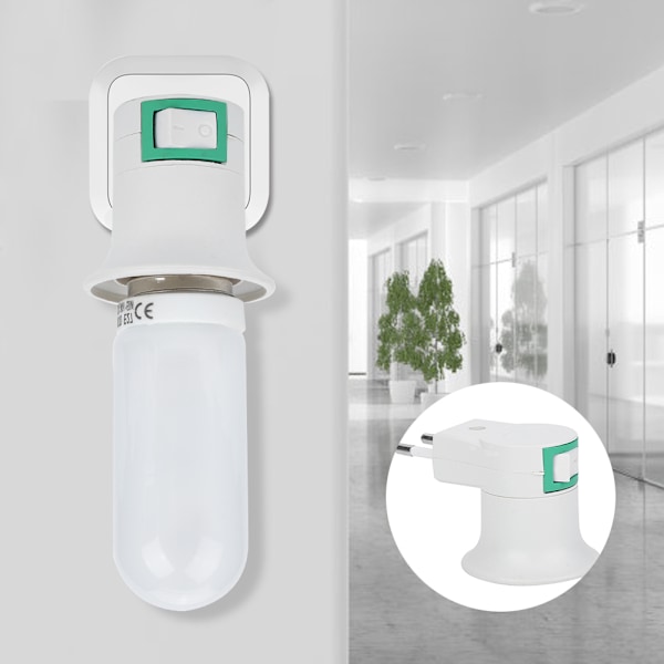 Bärbar glödlampshållare för enkel installation, energibesparande LED-kompatibel sockeladapter med strömbrytare, stöder 360 graders rotation för