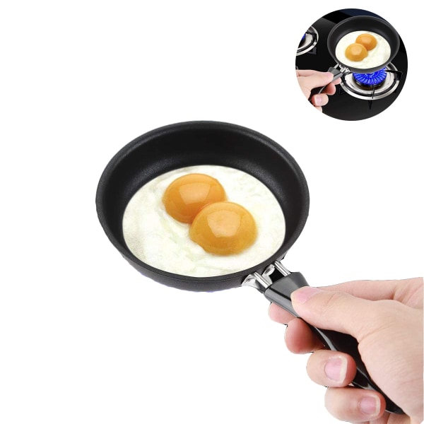 Mini-Bratpfanne, 12 cm, Eisenpfanne, Antihaftbeschichtung, Ei kleiner Küchenherd, mit Griffen, für kleine runde Frühstückseier