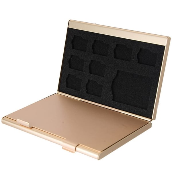 1 st Case i aluminium Förvaringsbox för SD-kort TF-kort Gold