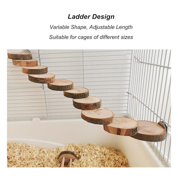 Træ Hamster Stige Bro Træ Hamster Klatre Legetøj til Leg og Motion for Papegøjer Rotter Gyldne Bjørne8 Stige