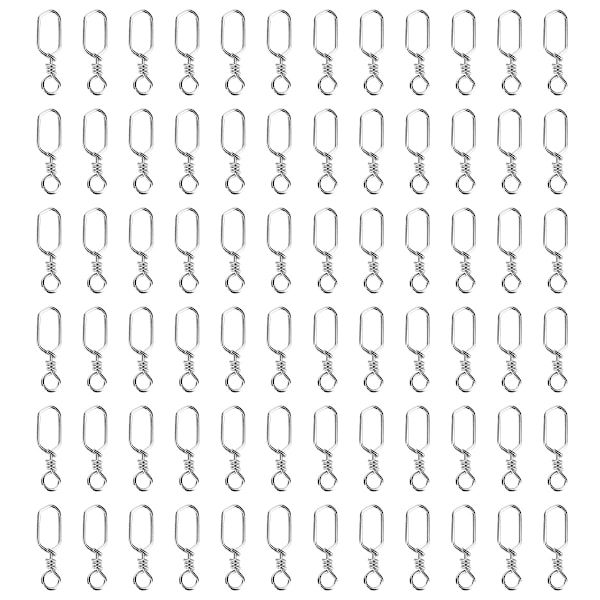 100 stk./pakke Rustfrit Stål Rullende Drejelig Snap Hæklet Agnsforbindelse Fiskeritilbehør (21mm)