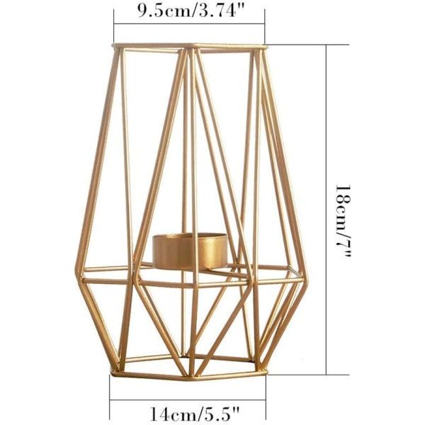 2 pakke metall sekskantformet geometrisk design telys Votive