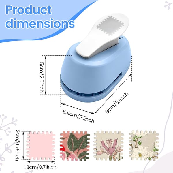 Stamp Punch 0.8 x 0.7 inch Rectangular Stamp Punch Portable Stamp Hole Punch Tool Precise Paper Punch for DIY Crafts