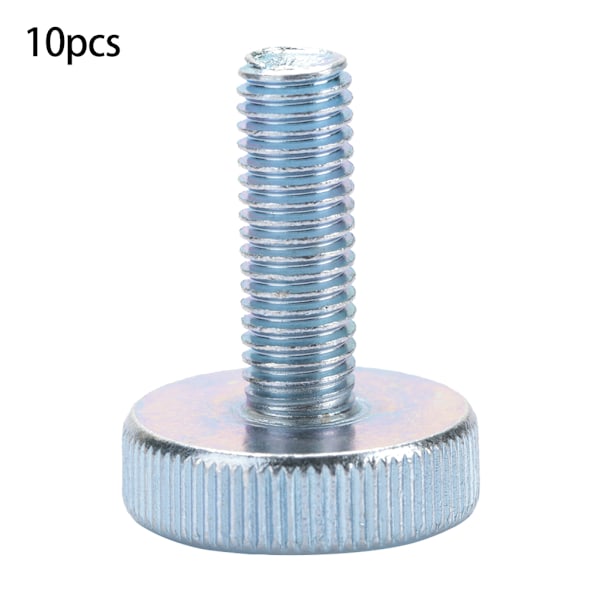 10 stk M10 Sinkforsinket Karbonstål Flat Knurled Head Bolter Tommel Skruer (M10*45)