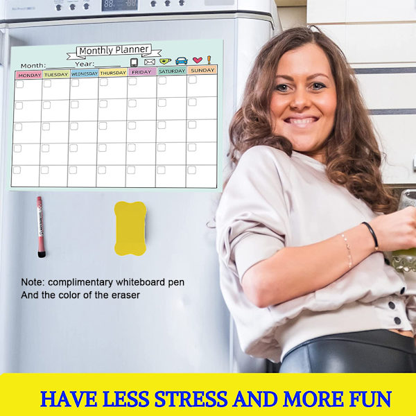 Magnetisk torr raderkalender - Vertikal kalender för