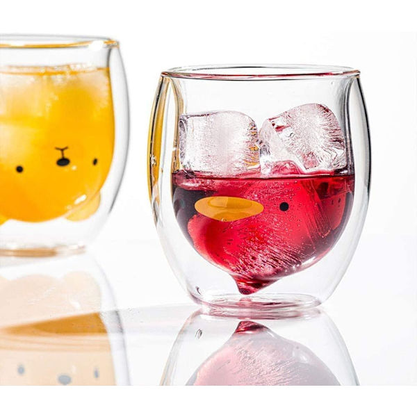 Hwagui - Sød kop Dobbelt vægget glas krus, glas espresso kop,
