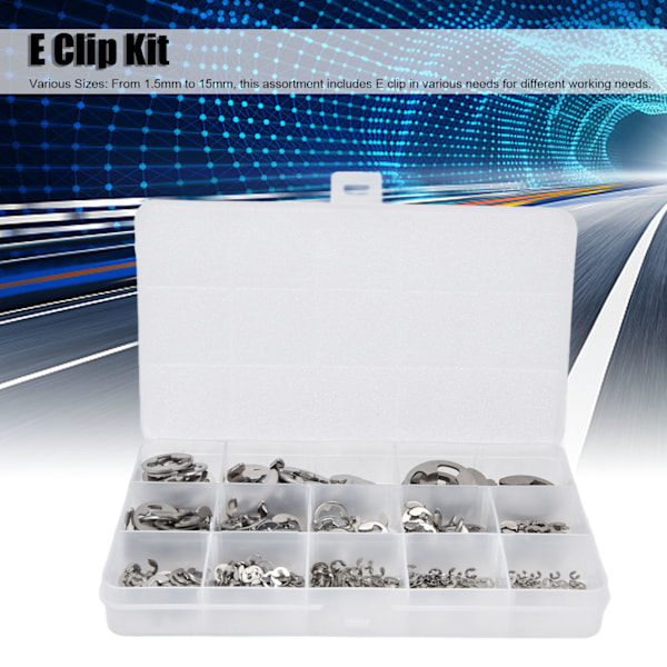 400 st E-clips Cirkelsäkringar 604 Rostfritt Stål Sortiment Set Kit för Lager