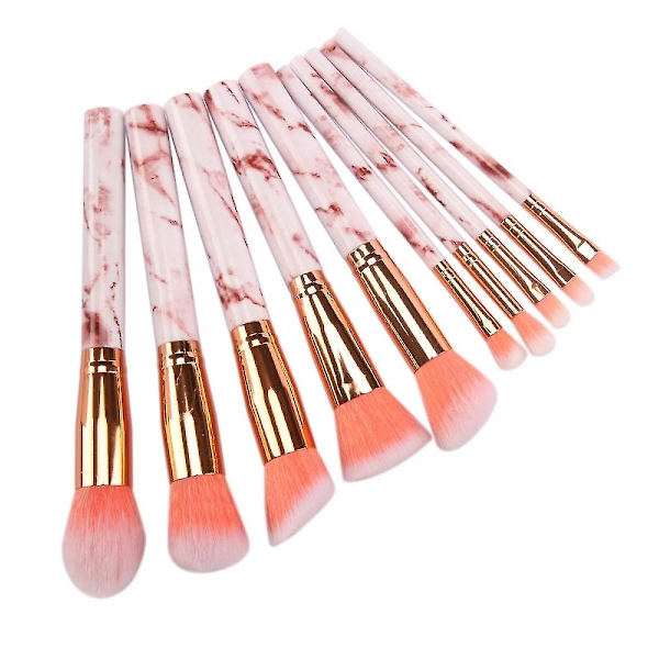 Makeup-børstesæt Professionelle Marmor Makeup-børste Bærbare Kosmetiske Børster Til Løs Pudder, Kontur, Skygge, Highlighter, Øjenskygge Og Foundation