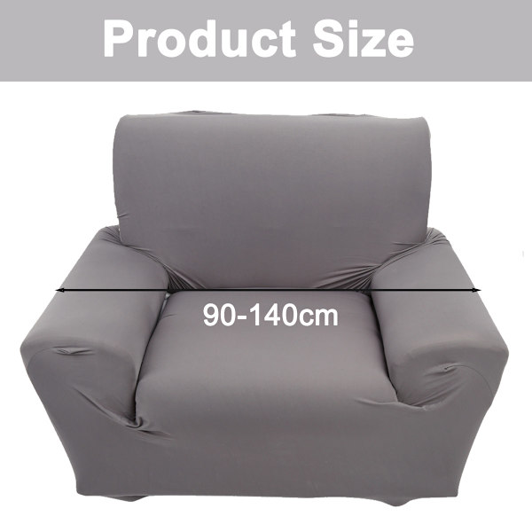 1 st soffaöverdrag för en sittplats, 1 sitsig, hög elasticitet, mjuk sofföverdrag, grå (90-140 cm)