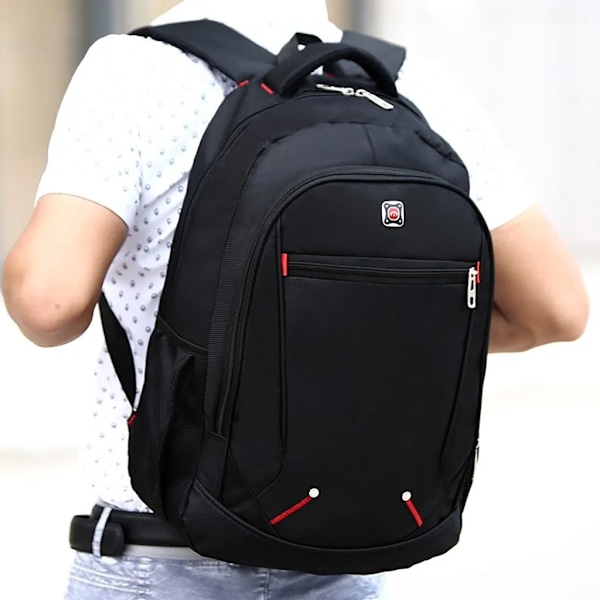 Stadsryggsäck Skola Arbets- och Fritidsväska Skolryggsäck Sport Ryggsäck Laptop Ryggsäck Laptop Fack Svart