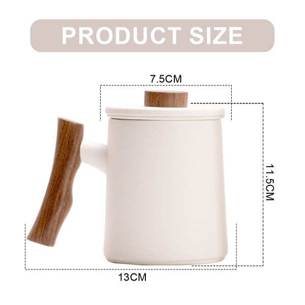 360 ml kaffekopp, kaffekoppsett med lokk, egnet for familiens kaféfest.