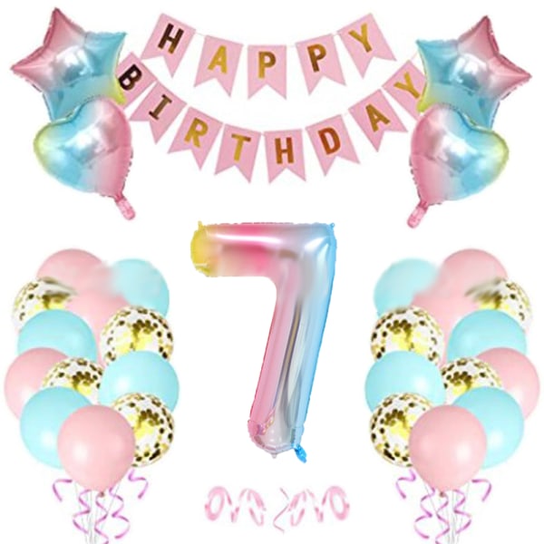 Gradient colourbow Birthday balloons Decorations Pink and Blue B