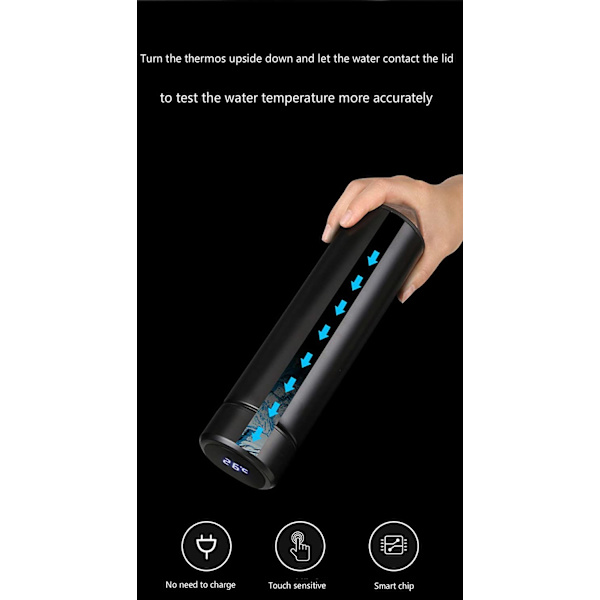 Intelligent Temperatur Display Vakuumisolerte Vannflaske, Le
