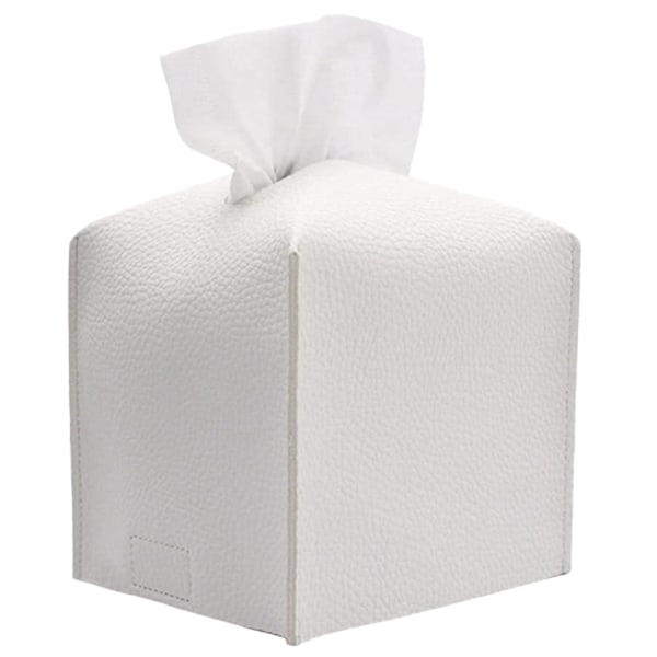 PU Leather Square Tissue Box Cover Tissue Box Cover med bunn